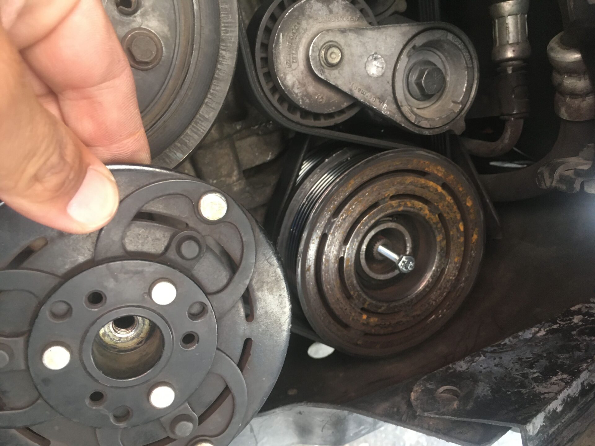 Volvo AC Clutch Bolt Snapped Overview and Repair for a T5 Engine on