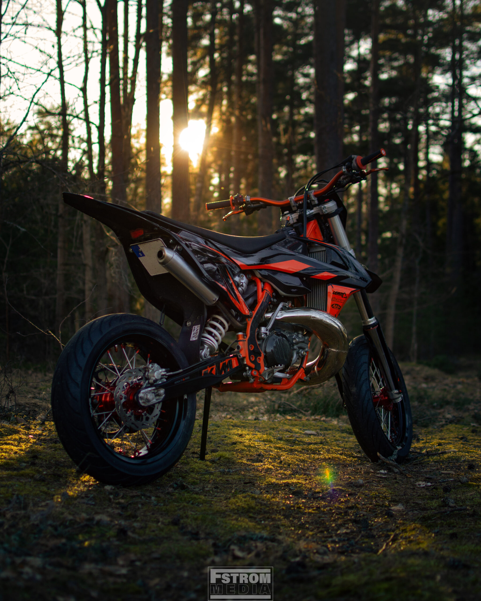 Dirt bike in the woods