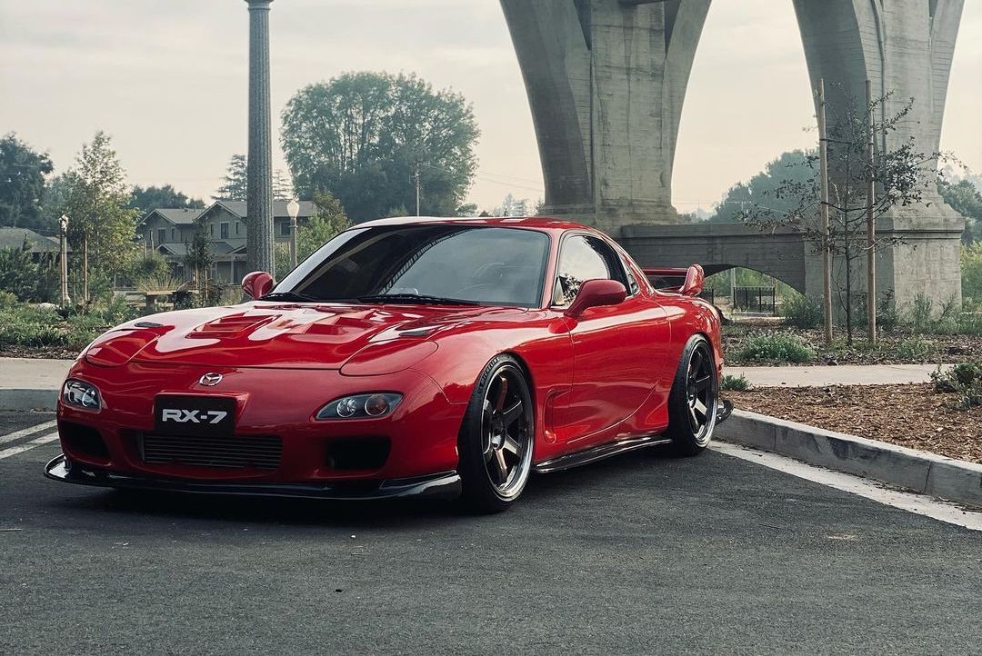 1993 Red Mazda RX7 With Rims